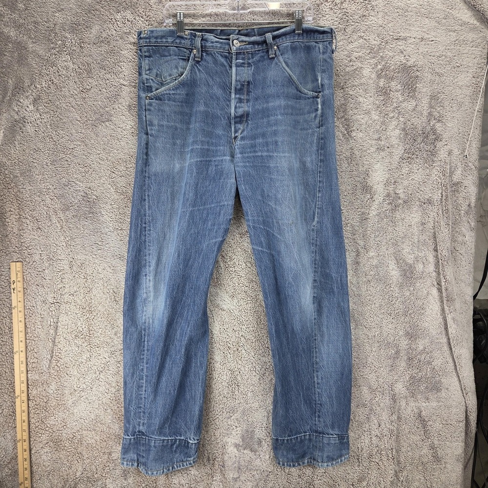 Vintage Levis Engineered Jeans Mens 36x32 Blue Twisted Button Fly Medium Wash